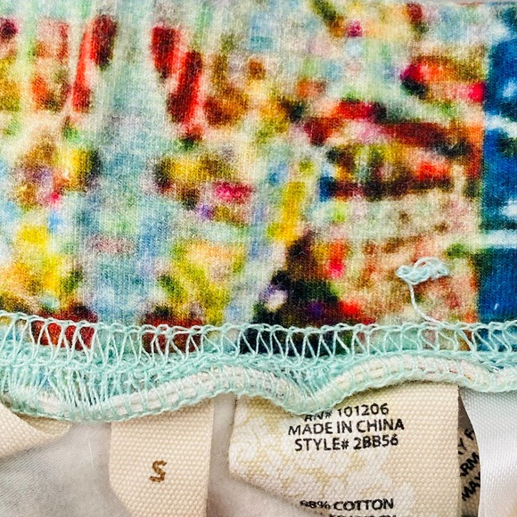 Soft Surroundings Have To Have Blue Corduba Printed Ankle Legging Size Small - Picture 6 of 10